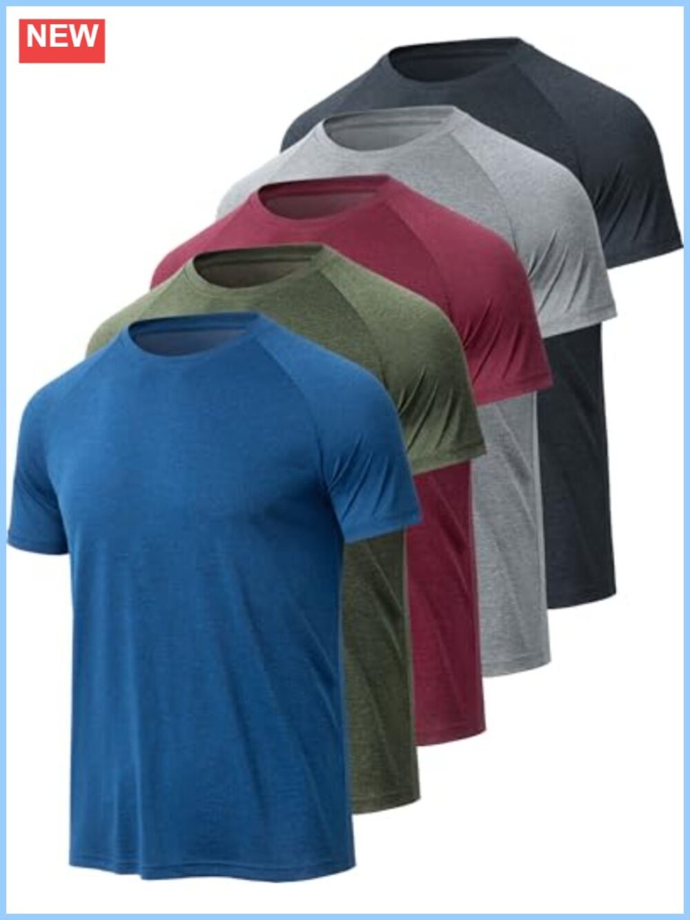 Men's Athletic T-Shirts 4-Pack Quick Dry Breathable Crew Neck Short Sleeve